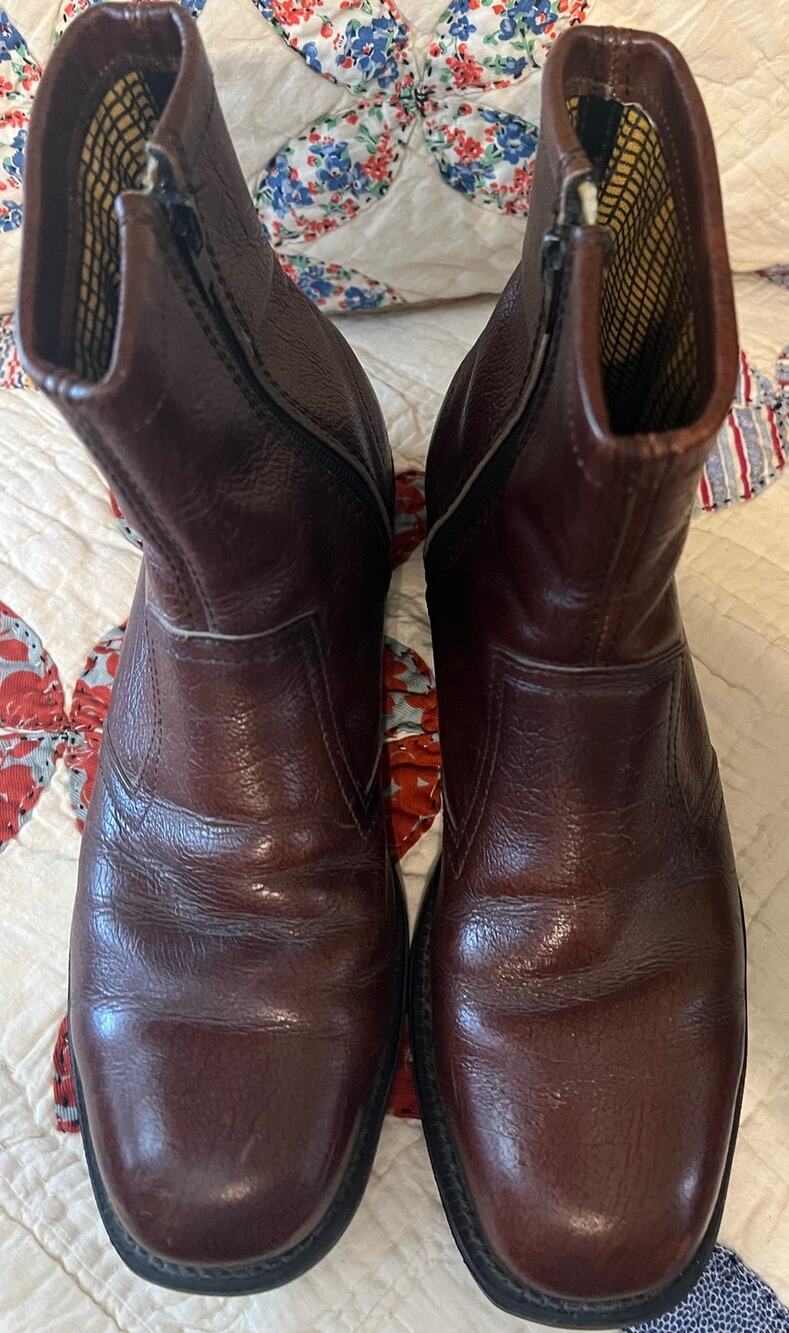 VTG Goodyear GT Brown Leather Boots Oil Resistant Side Zip Mens 9.5-10 Steel Toe